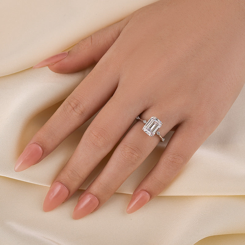 Louily Unique Emerald Cut Engagement Ring For Women - louilyjewelry