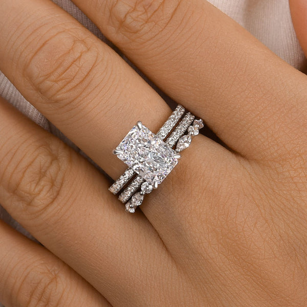 Louily Noble Radiant Cut 3PC Wedding Ring Set