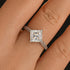 Moissanite Square 2.0Ct Princess Cut White Gold Triple Band Engagement Ring - louilyjewelry