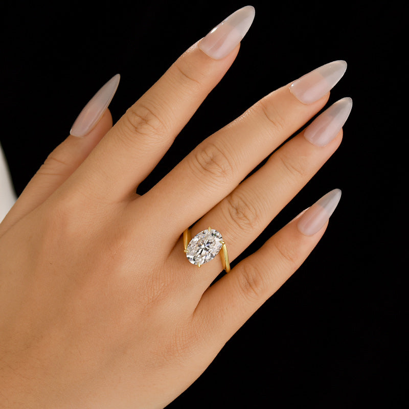 5.5Ct Oval Cut Unique Engagement Ring Travel Rings In Sterling Silver