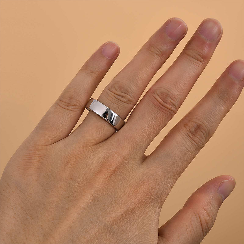 Louily Classic Men's Wide Wedding Band - louilyjewelry