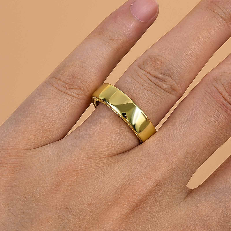 Louily Classic Men's Wide Wedding Band - louilyjewelry