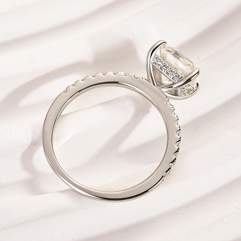 Louily Moissanite 2.0 Carat Square Princess Cut Engagement Ring - louilyjewelry