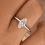 Moissanite 1.0~3.0 Ct Marquise Cut Solitaire White Gold Promise Ring For Women - louilyjewelry
