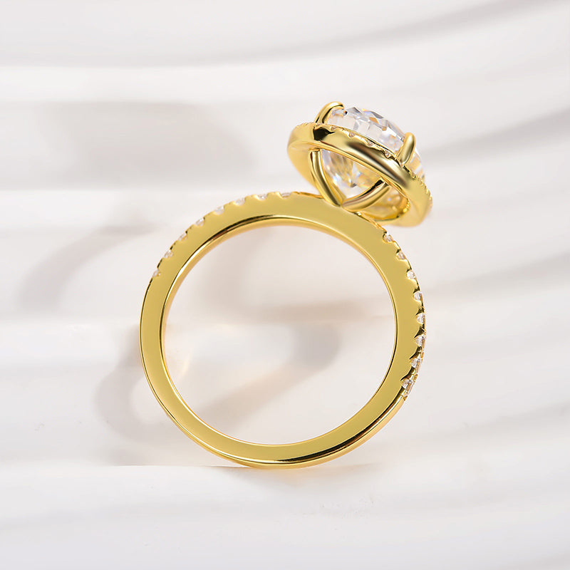 Louily Exquisite Halo Oval Cut Engagement Ring For Women In Sterling Silver - louilyjewelry
