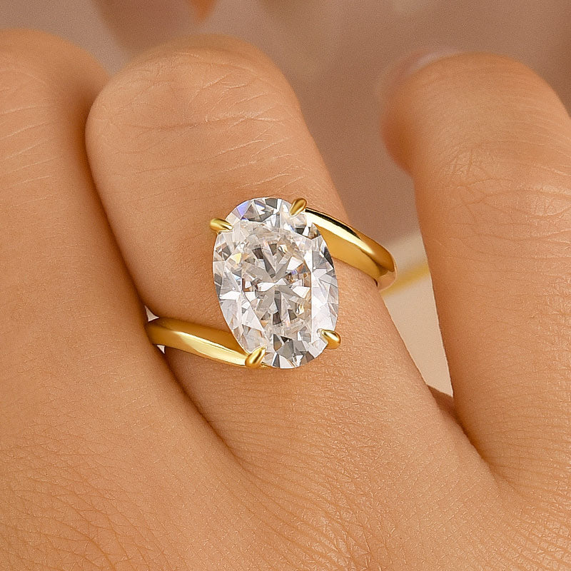 5.5Ct Oval Cut Unique Engagement Ring Travel Rings In Sterling Silver