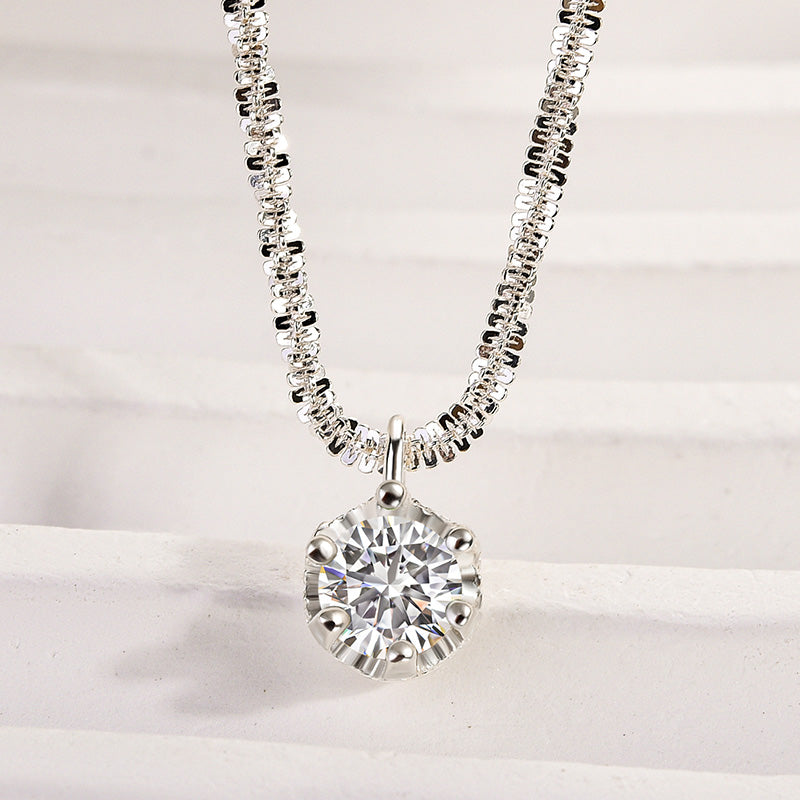 Louily Moissanite Starry Sky Sparkling Round Cut Pendant Necklace - louilyjewelry