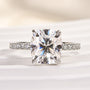 Louily Moissanite 3.0 Ct Cushion Cut Engagement Ring For Women - louilyjewelry
