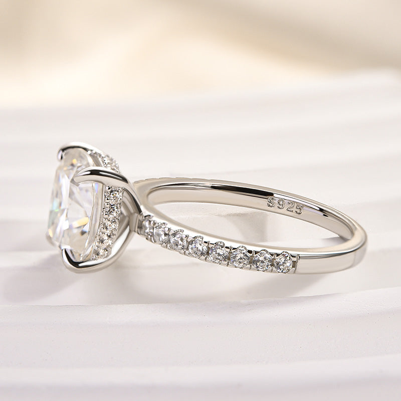 Louily Moissanite 3.0 Ct Cushion Cut Engagement Ring For Women - louilyjewelry