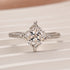 Moissanite Square 2.0Ct Princess Cut White Gold Triple Band Engagement Ring - louilyjewelry