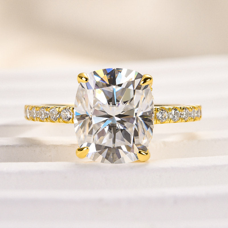 Louily Moissanite 3.0 Ct Cushion Cut Engagement Ring For Women - louilyjewelry