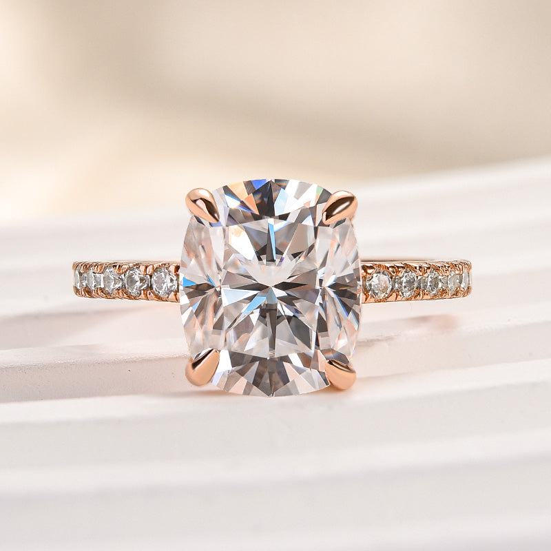 Louily Moissanite 3.0 Ct Cushion Cut Engagement Ring For Women - louilyjewelry