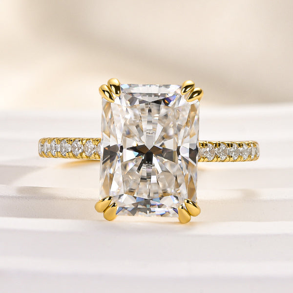 Louily 4.5 Carat Moissanite  Radiant Cut  Engagement Ring