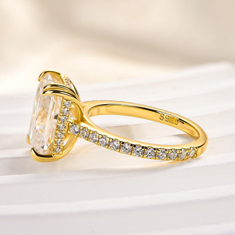 Louily 4.5 Carat Moissanite  Radiant Cut  Engagement Ring - louilyjewelry