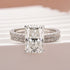 Front view of radiant cut moissanite bridal ring set