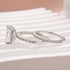 Side view of white gold moissanite wedding ring set
