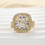 Louily Luxury Double Halo Three Shank Cushion Cut Engagement Ring - louilyjewelry