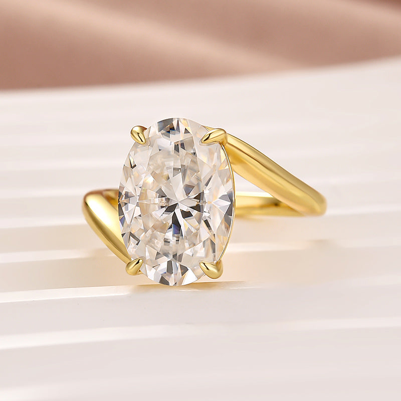 5.5Ct Oval Cut Unique Engagement Ring Travel Rings In Sterling Silver