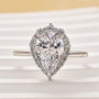 Louily Vintage Halo Pear Cut Engagement Ring - louilyjewelry
