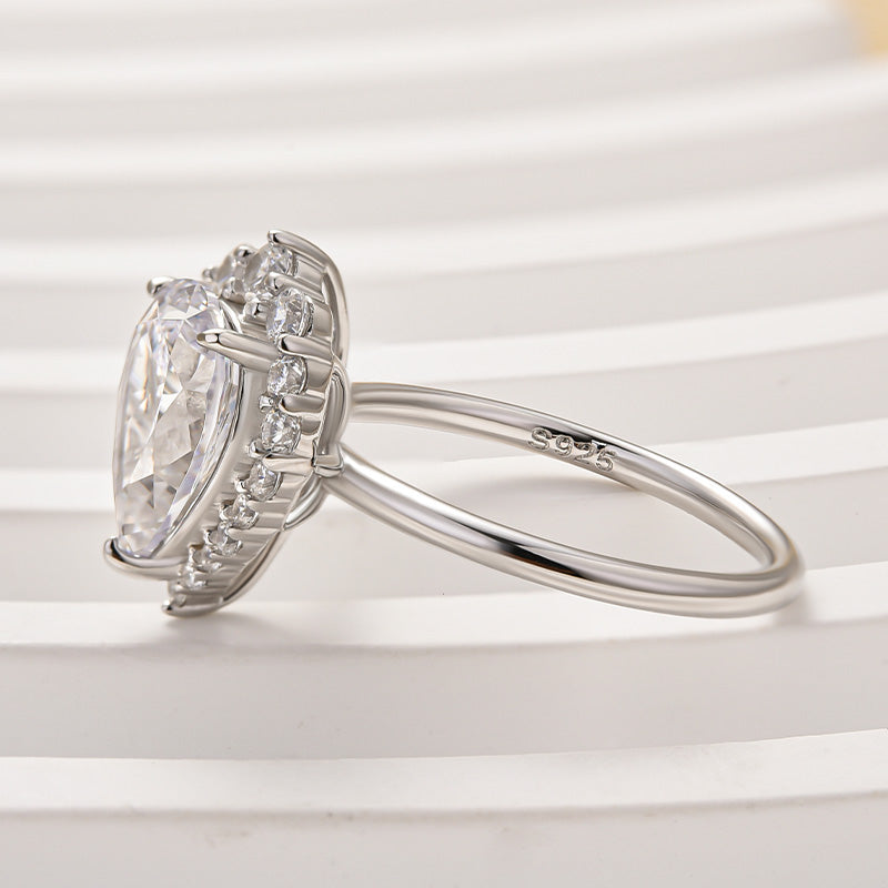 Louily Vintage Halo Pear Cut Engagement Ring - louilyjewelry