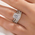 4.5Ct Emerald Cut Wedding Ring Set With Emerald Cut Wedding Band - louilyjewelry
