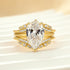 4.0Ct Solitaire Pear Cut Wedding Ring For Her With Enhancer Wedding Band - louilyjewelry