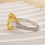 Louily Dazzling Yellow Stone Radiant Cut Three Stone Engagement Ring In Sterling Silver - louilyjewelry