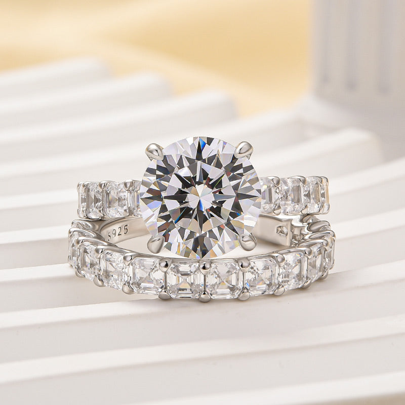 Louily Luxury Round Cut Wedding Ring Set - louilyjewelry