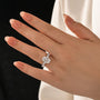 Luxe 4.0Ct Oval Cut Engagement Ring In Sterling Silver