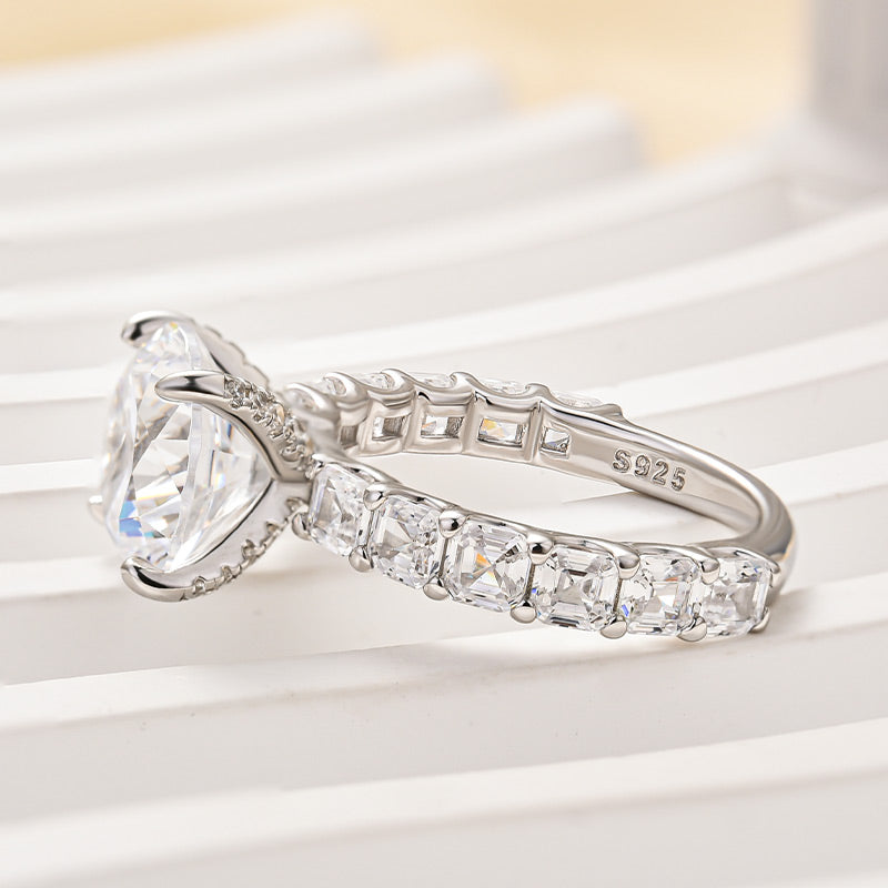 Louily Luxury 4.0Ct Round Cut Engagement Ring - louilyjewelry