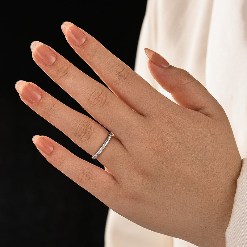 Moissanite 0.5Ct Classic Round Cut Wedding Ring In 925 Sterling Silver