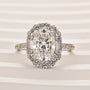 Louily Beautiful Halo Oval Cut Engagement Ring For Women - louilyjewelry