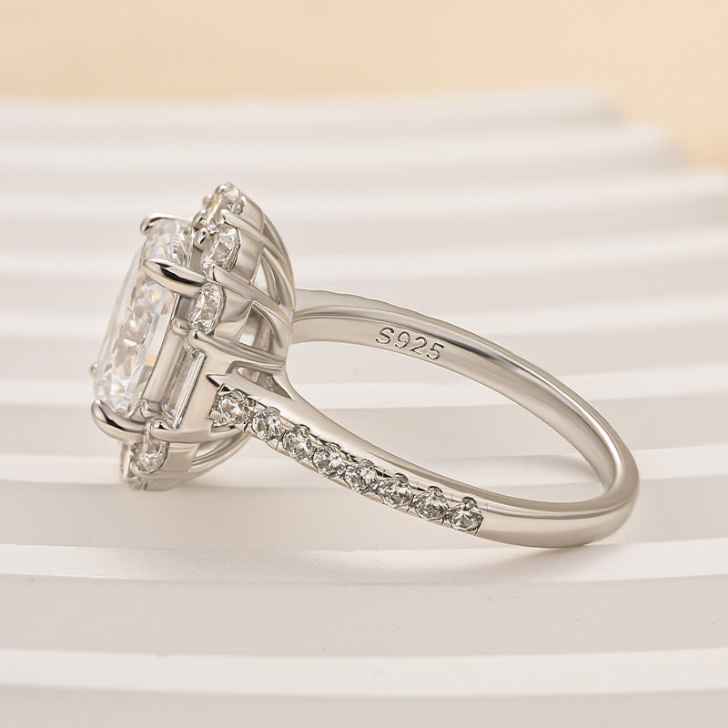 Louily Beautiful Halo Oval Cut Engagement Ring For Women - louilyjewelry