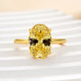 Louily Unique Yellow Stone 3.5 Carat Oval Cut Engagement Ring - louilyjewelry