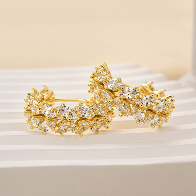 Louily Exquisite Marquise Cut Women's Earrings In Sterling Silver - louilyjewelry