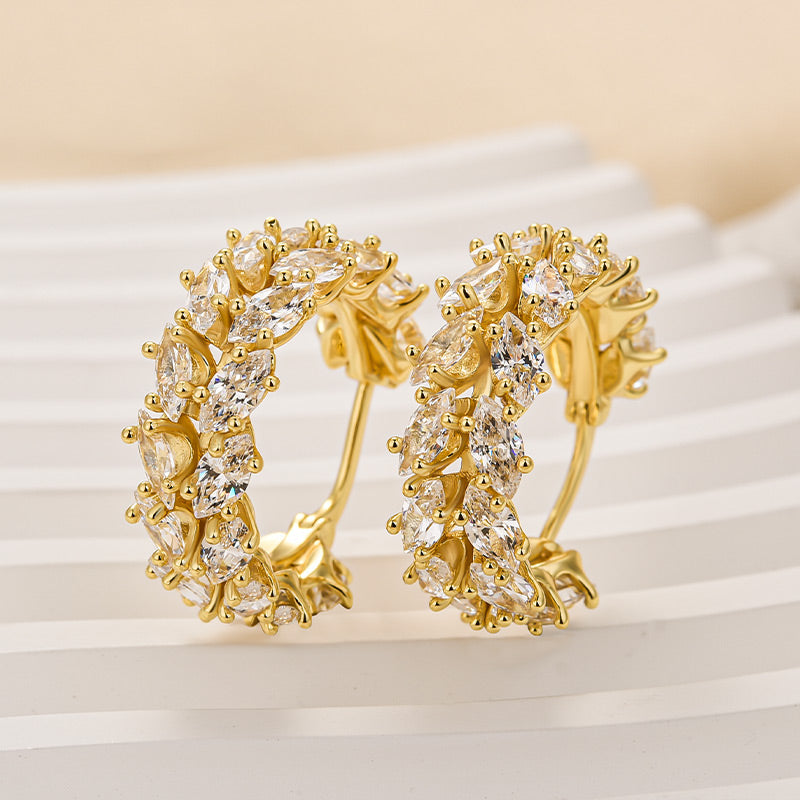 Louily Exquisite Marquise Cut Women's Earrings In Sterling Silver - louilyjewelry