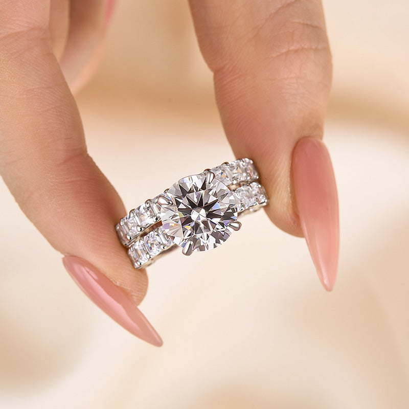 Louily Luxury Round Cut Wedding Ring Set - louilyjewelry
