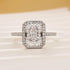 Louily Halo Radiant Cut White Sapphire Simulated Diamond Engagement Ring - louilyjewelry