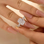 S925 5.0Ct Radiant Cut Side Stone White Gold Engagement Ring For Woman - louilyjewelry