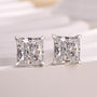 Louily Sterling Silver Classic Square Princess Cut Stud Earrings - louilyjewelry