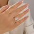 5.5Ct Emerald Cut Hidden Halo Engagement Ring Travel Ring In Sterling Silver - louilyjewelry
