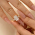 5.5Ct Emerald Cut Hidden Halo Engagement Ring Travel Ring In Sterling Silver - louilyjewelry