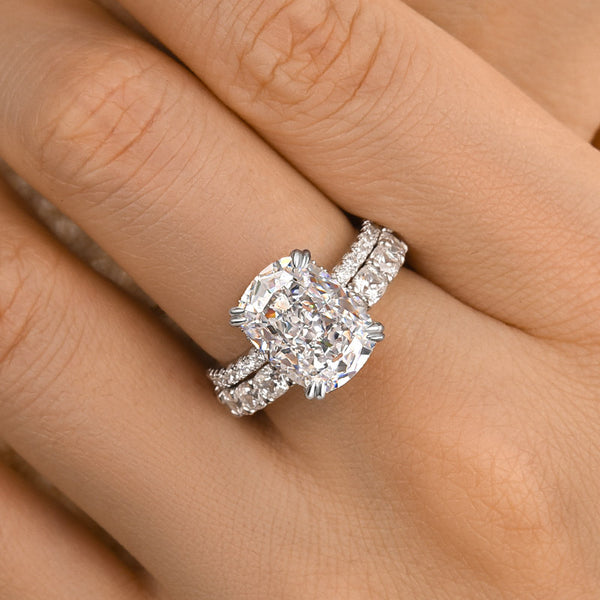 Louily Excellent Crushed Ice Cushion Cut Wedding Set