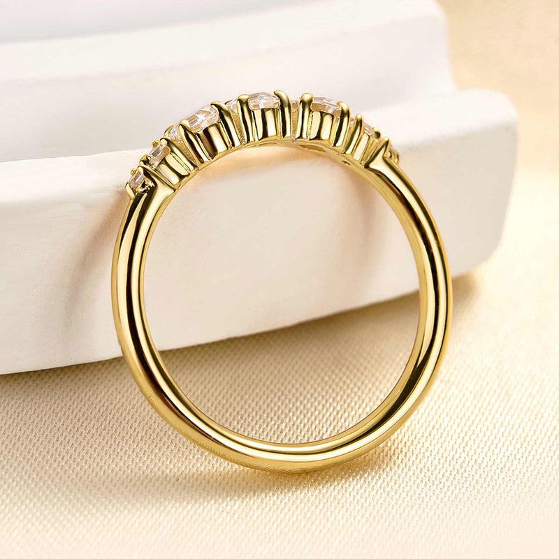 Louily Chic Yellow Gold Asscher Cut Wedding Band - louilyjewelry