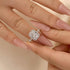 Louily Halo Radiant Cut White Sapphire Simulated Diamond Engagement Ring - louilyjewelry