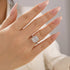 Louily Halo Radiant Cut White Sapphire Simulated Diamond Engagement Ring - louilyjewelry