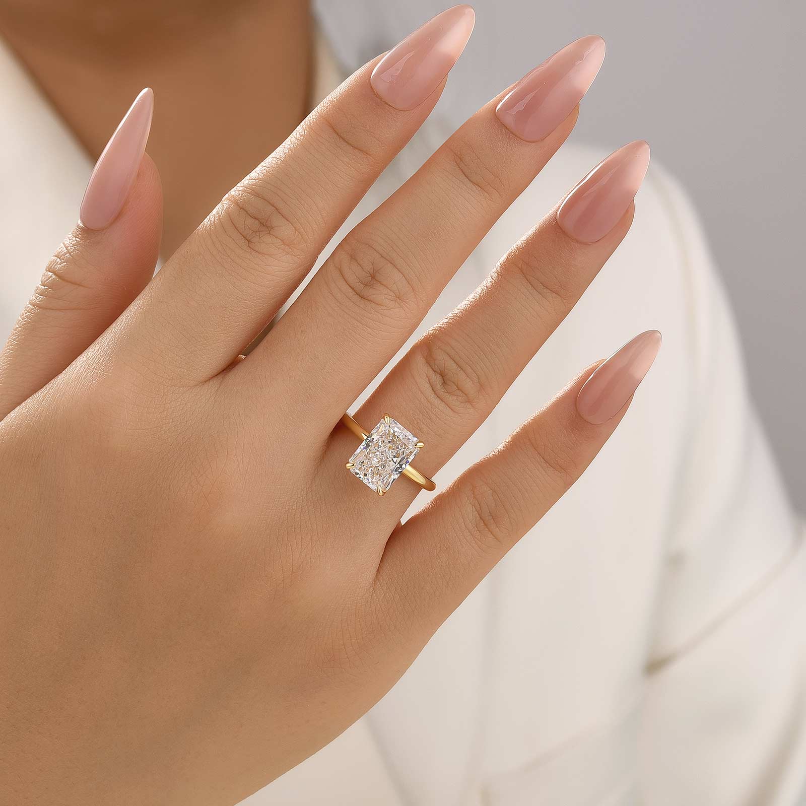 Louily Classic 4.5 Carat Radiant Cut Simulated Diamond Engagement Ring/Wedding Set - louilyjewelry