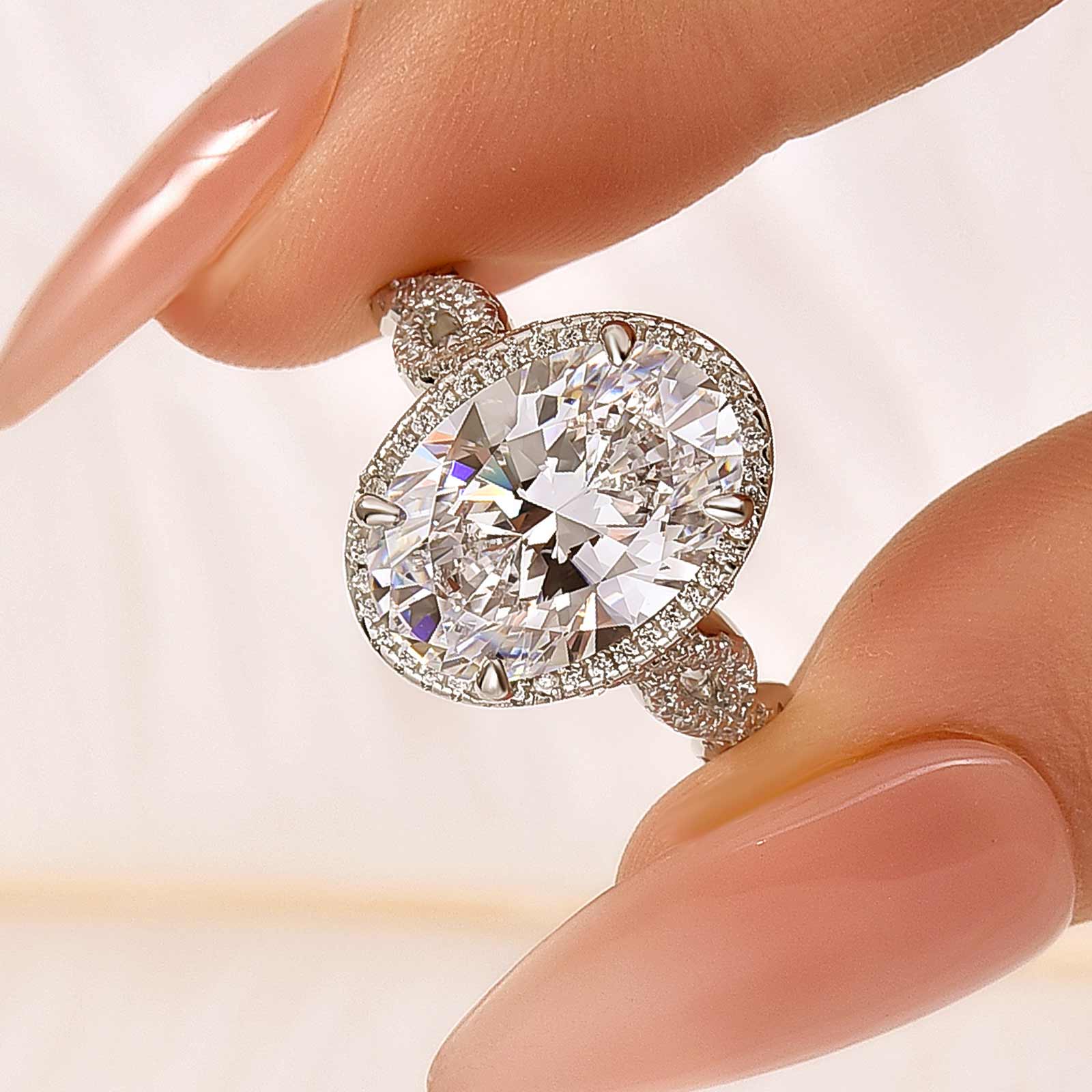 4.5Ct Oval Cut Twist Engagement Ring Travel Rings In Sterling Silver - louilyjewelry