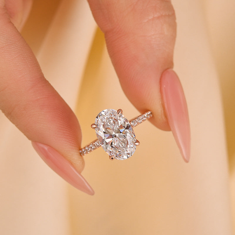 4.0Ct Oval Cut Engagement Ring Promise Ring For Her In Sterling Silver - louilyjewelry