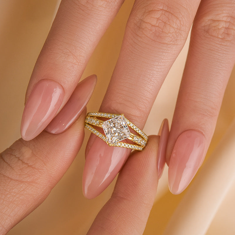 Louily Special Square Princess Cut Engagement Ring In Sterling Silver - louilyjewelry